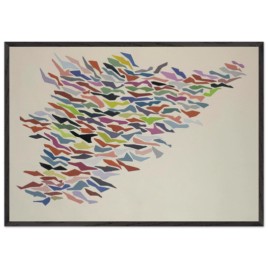 Variables with Color - Post-Painterly Abstraction - Robert Goodnough 70x100 cm / 28x40 inches Framed Art Print – Black Wooden Frame