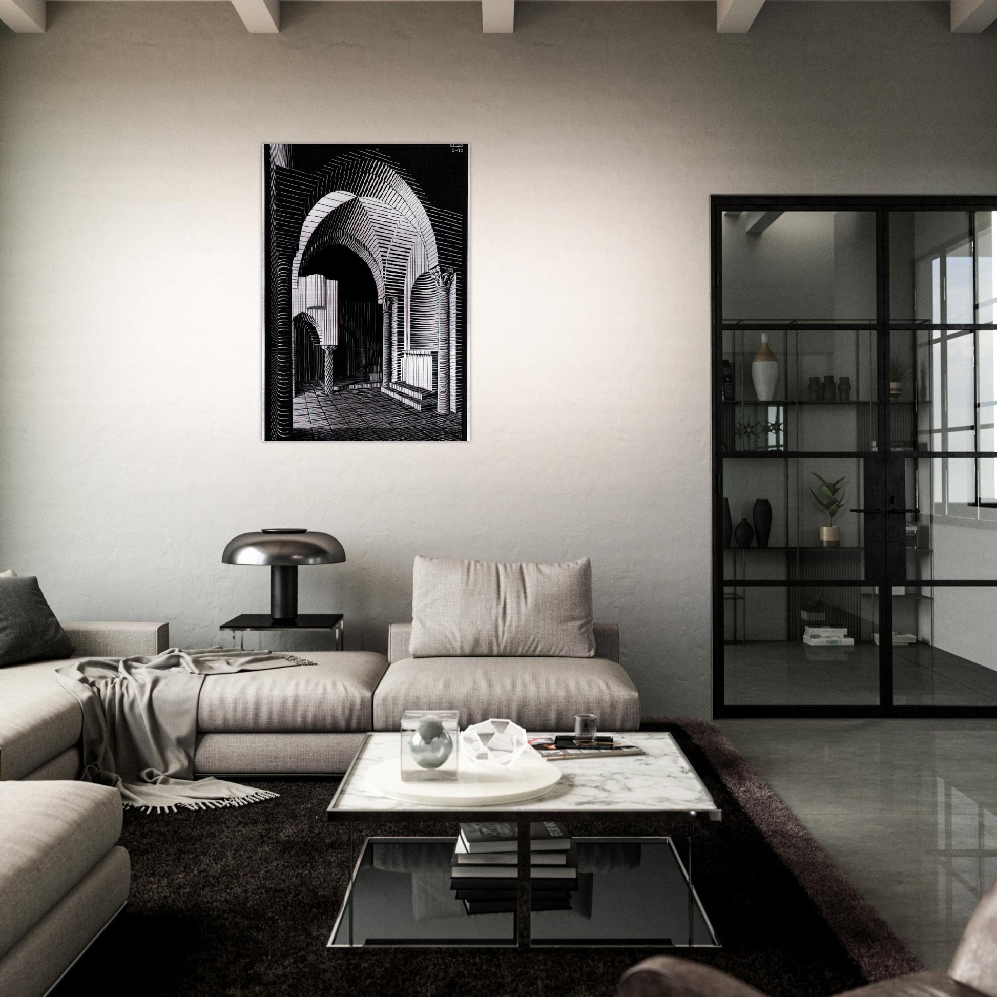 PORTA MARIA DELL OSPIDALE - MC Escher Brushed Aluminum Print - 70x100 cm / 28x40 inches | MC Escher Aluminum Print | MC Escher Prints