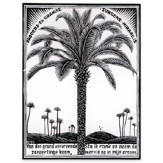 MC Escher - PALM TREE 1 Wall Art - 21x29.7 cm / 8x12" - Fine Art Poster-canvas - -