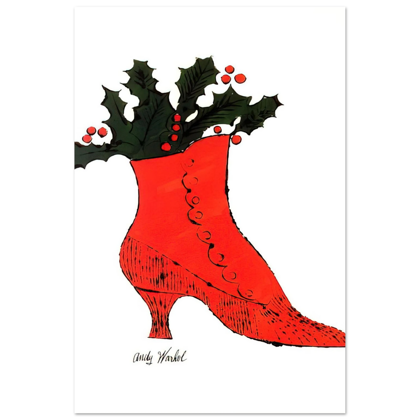 Andy Warhol - Untitled  red Boot Wit Holly  Fine Art Poster
