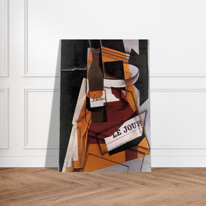 BOTTLE NEWSPAPER AND FRUIT BOWL 1915 - Juan Gris Brushed Aluminum Print - 70x100 cm / 28x40 inches | Juan Gris Aluminum Print | Juan Gris Prints