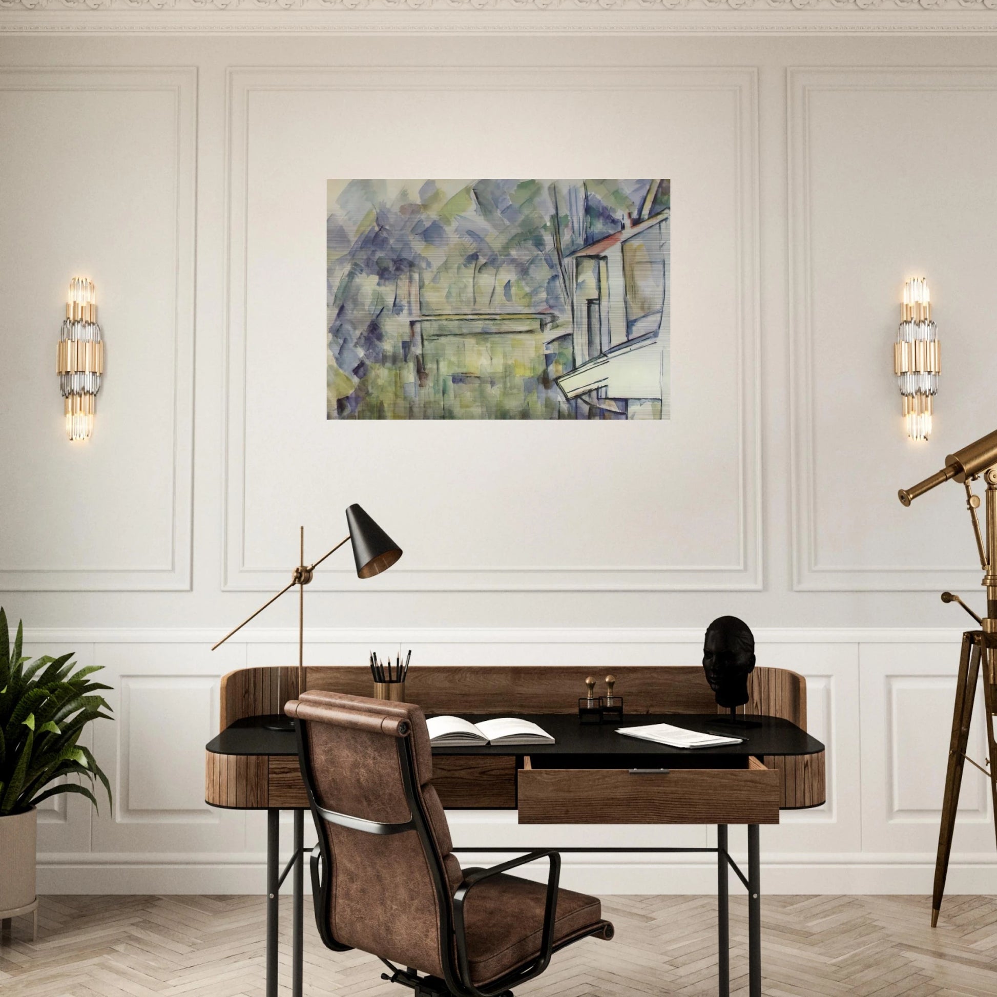 Mill on the River - Paul Cézanne Brushed Aluminum Print - 70x100 cm / 28x40 inches | Paul Cézanne Aluminum Print | Paul Cézanne Prints