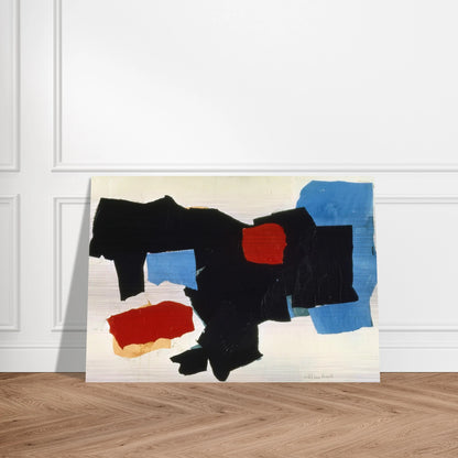 BLUE RED BLACK AND WHITE 1961 - Esteban Vicente Brushed Aluminum Print - 70x100 cm / 28x40 inches | Esteban Vicente Aluminum Print | Esteban Vicente Prints
