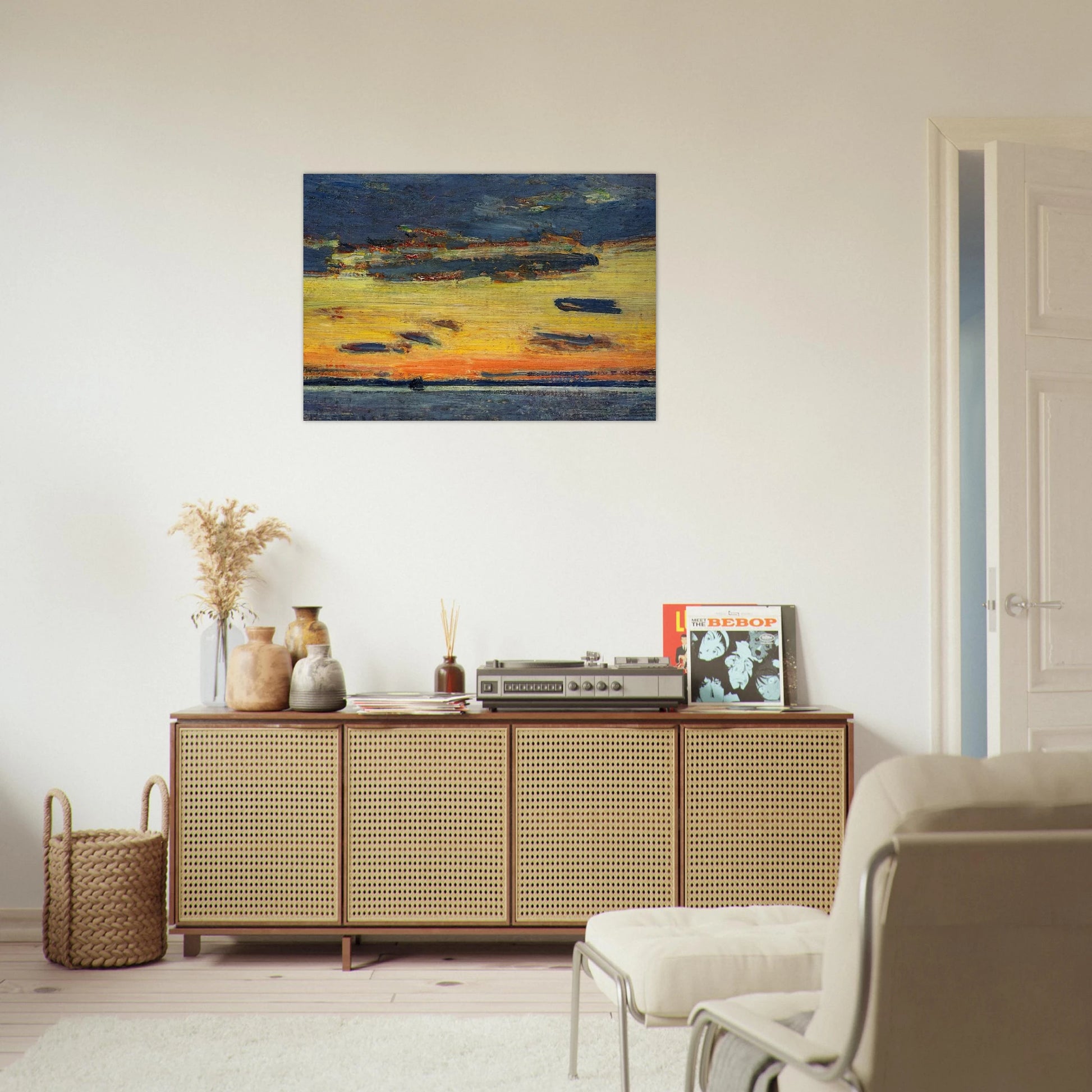 Sunset on the Sea - Childe Hassam Brushed Aluminum Print - 70x100 cm / 28x40 inches | Childe Hassam Aluminum Print | Childe Hassam Prints