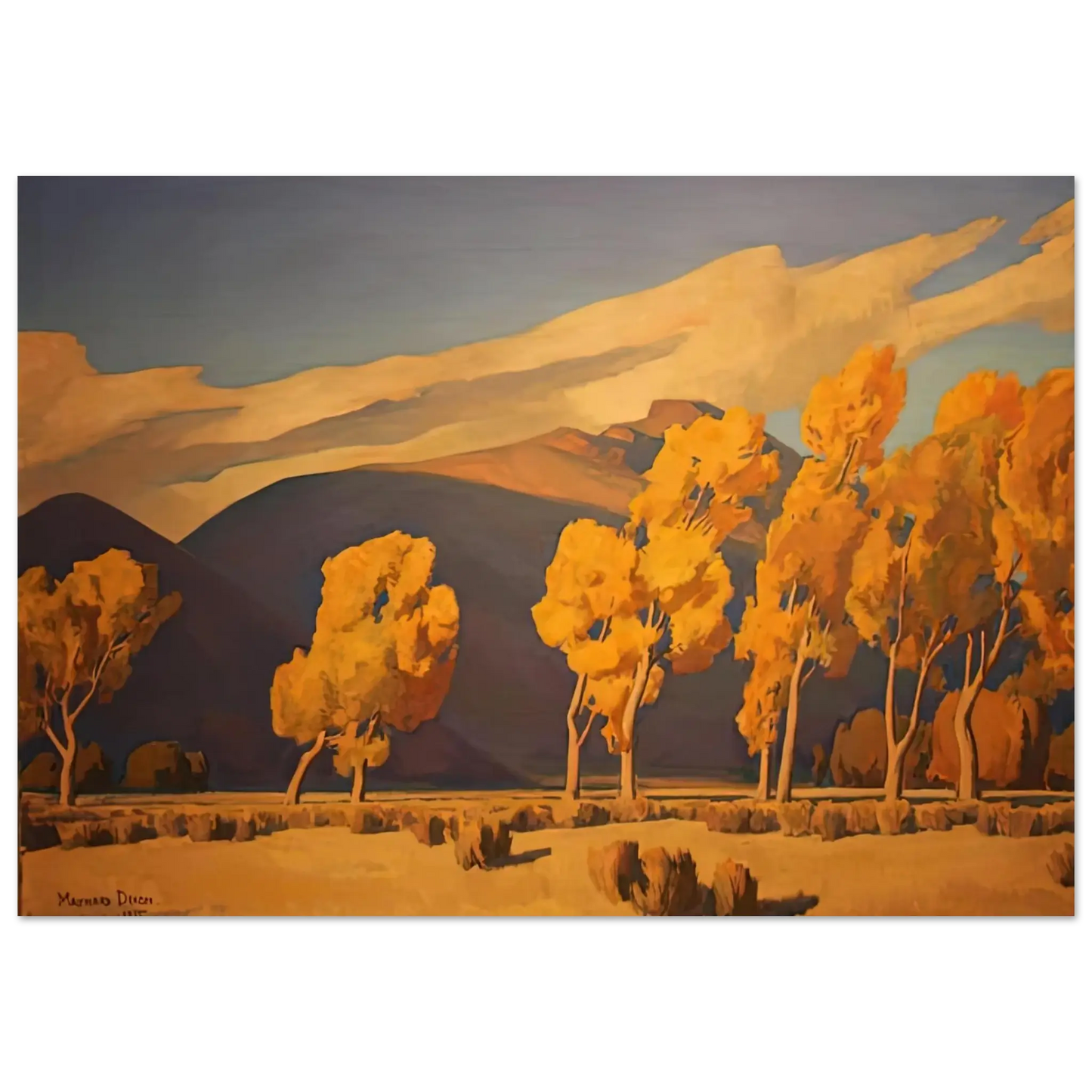 Maynard Dixon - NOVEMBER IN NEVADA 1935 Wall art - 13x18 cm / 5x7 Inches - Fine Art Poster - -