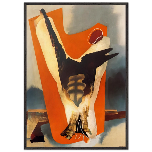 THE FUNERAL OF ROMANTICISM AESTHETIC TRANSFIGURATION 1934 - Enrico Prampolini 70x100 cm / 28x40 inches Framed Art Print – Black Wooden Frame