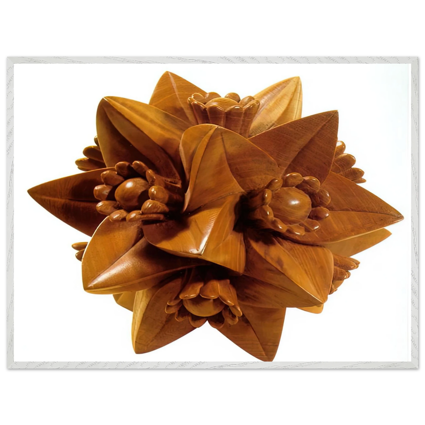 MC Escher - POLYHEDRON WITH FLOWERS Wall Art - 60x80 cm / 24x32 inches - Fine Art Poster-canvas - -
