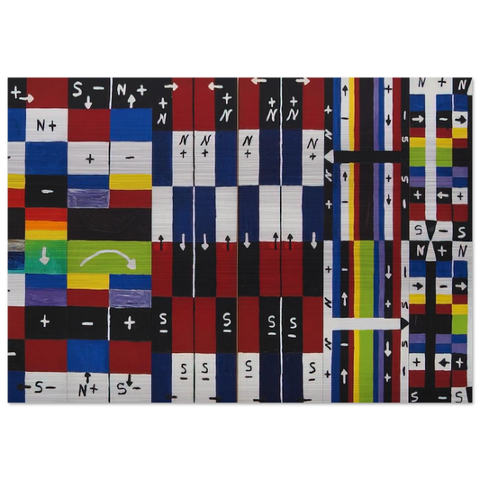 A World in Itself - 1961 - Alfred Jensen Brushed Aluminum Print - 70x100 cm / 28x40 inches | Alfred Jensen Aluminum Print | Alfred Jensen Prints