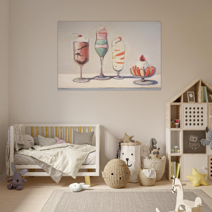 Four Sundaes - Pop Art - Wayne Thiebaud Art Prints - 100x150 cm / 40x60″ inches | Wayne Thiebaud Poster | Wayne Thiebaud Prints