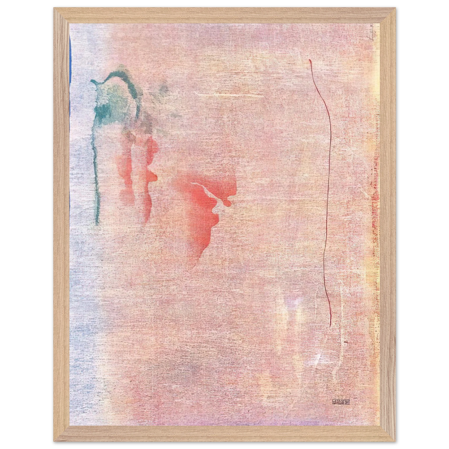 Helen Frankenthaler - Cedar Hill - 1983 Wall art - 28x43  cm / XL (11x17 inches) - Premium Wooden Framed Poster With Fine Art Paper-canvas - Black frame