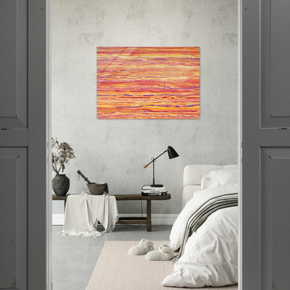 All Over Pour Painting - 1969 - Ronnie Landfield Acrylic Print - 70x100 cm / 28x40″ inches | Ronnie Landfield Wall Art | Ronnie Landfield Prints