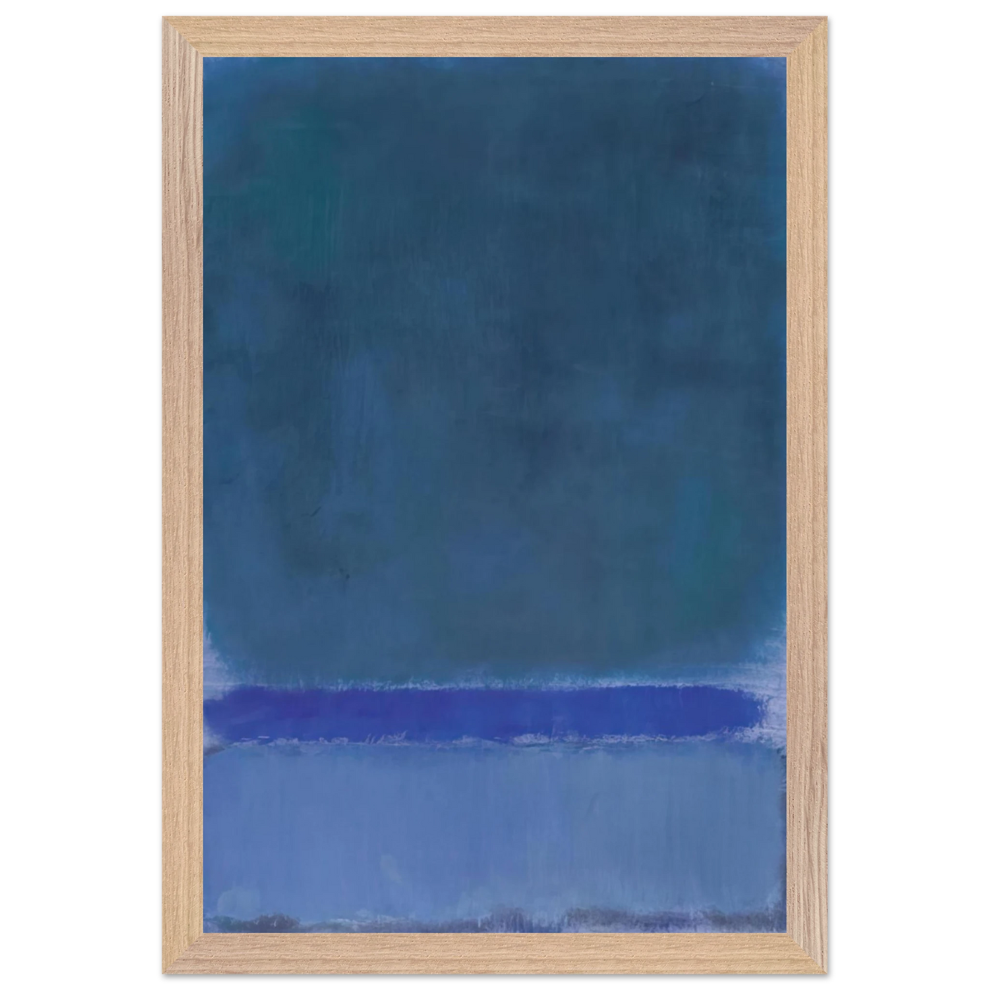 Mark Rothko - Untitled Green on Blue - 1968 Wall Art - 60x80 cm / 24x32 inches - Premium Wooden Framed Poster With Fine Art Paper - White frame