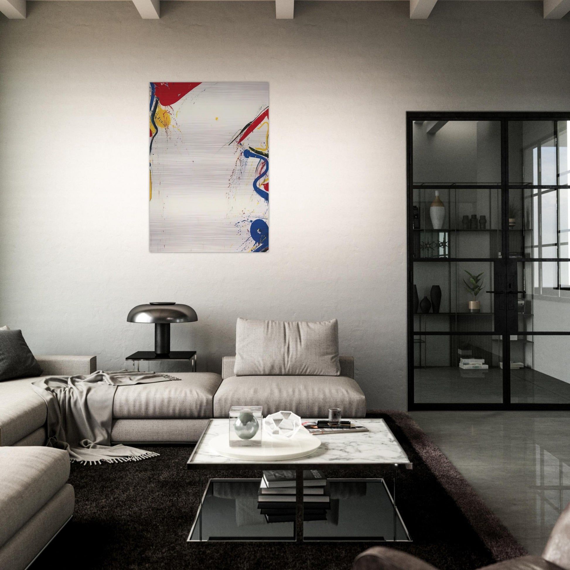 When White - Sam Francis Brushed Aluminum Print - 70x100 cm / 28x40 inches | Sam Francis Aluminum Print | Sam Francis Prints