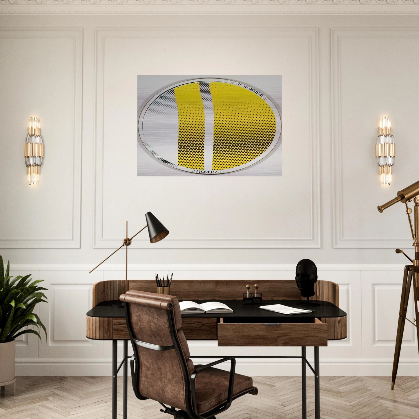 MIRROR 4 1970 3 - Roy Lichtenstein Brushed Aluminum Print - 70x100 cm / 28x40 inches | Roy Lichtenstein Aluminum Print | Roy Lichtenstein Prints