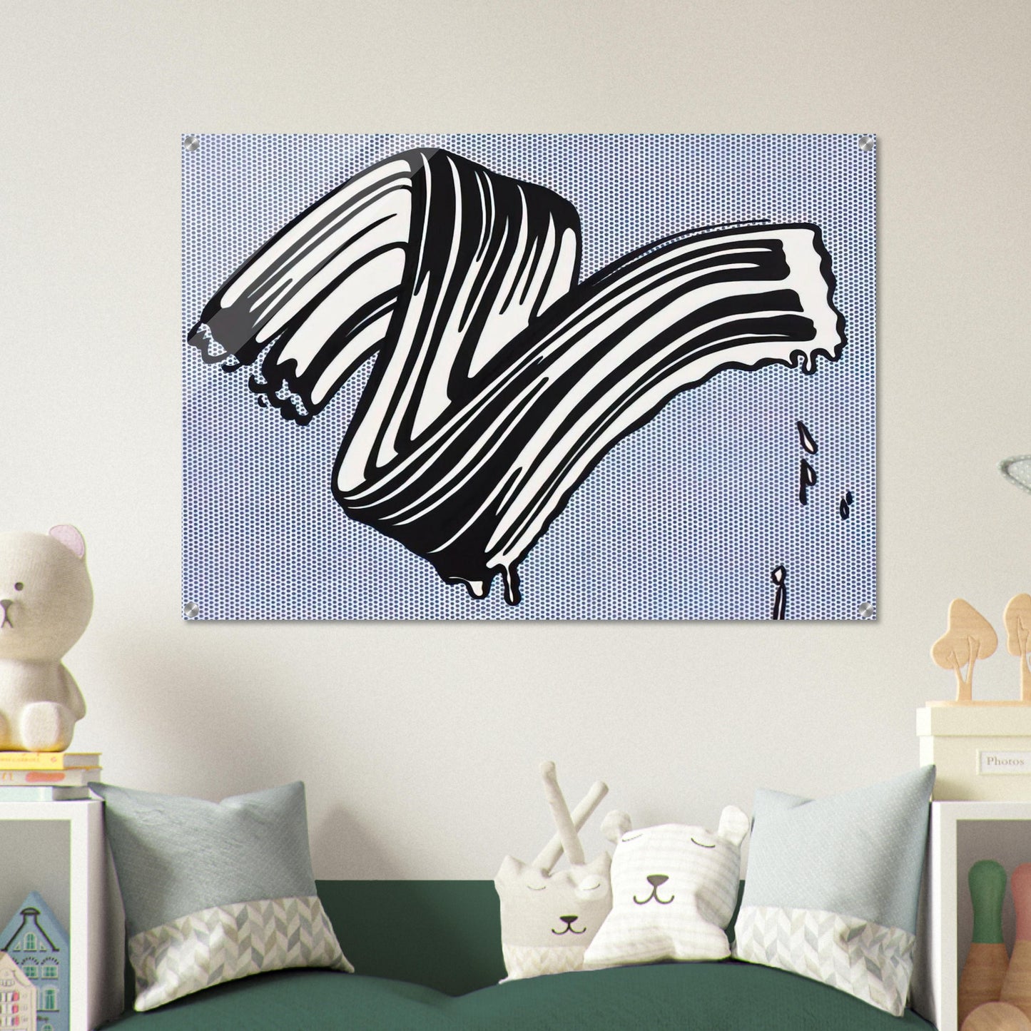 WHITE BRUSHSTROKE I 1965 - Roy Lichtenstein Acrylic Print - 70x100 cm / 28x40″ inches