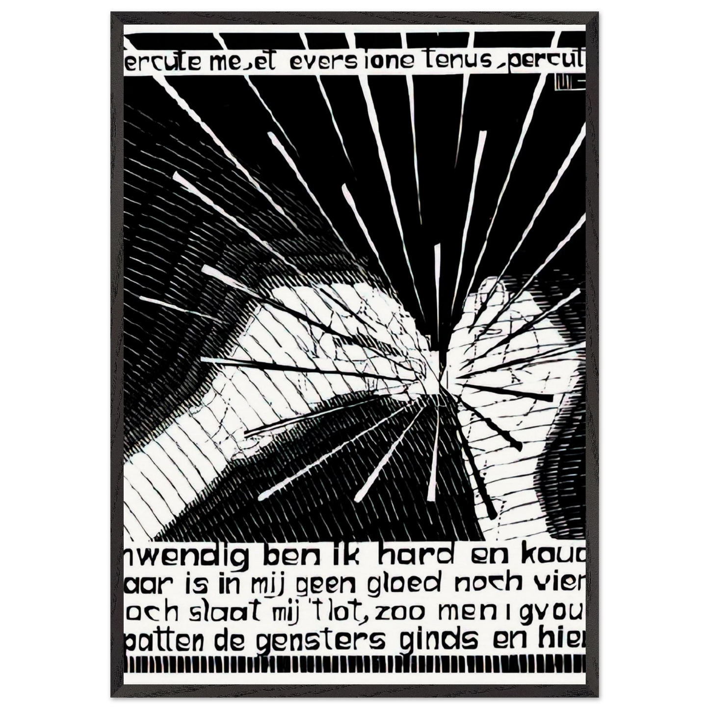 EMBLEMATA FLINT - MC Escher 70x100 cm / 28x40 inches Framed Art Print – Black Wooden Frame | Maurits Cornelis Escher Prints