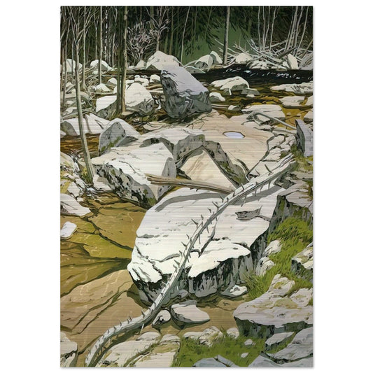 The Blue Pool - 1980 - Neil Welliver Brushed Aluminum Print - 70x100 cm / 28x40 inches | Neil Welliver Aluminum Print | Neil Welliver Prints