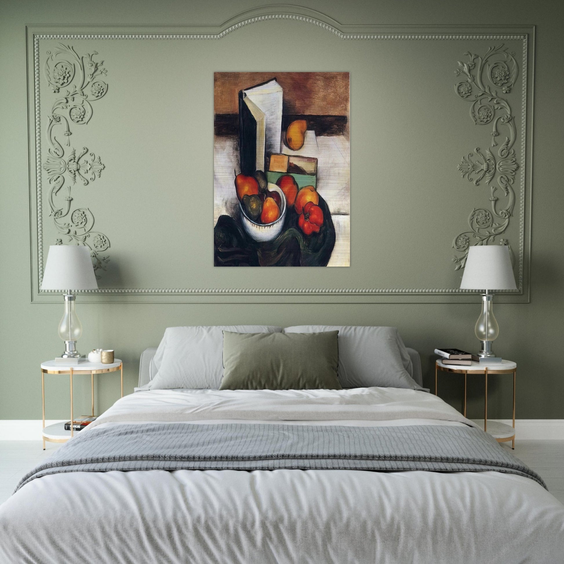 STILL LIFE WITH FRUIT AND VEGETABLES - Thomas Hart Benton Brushed Aluminum Print - 70x100 cm / 28x40 inches | Thomas Hart Benton Aluminum Print | Thomas Hart Benton Prints