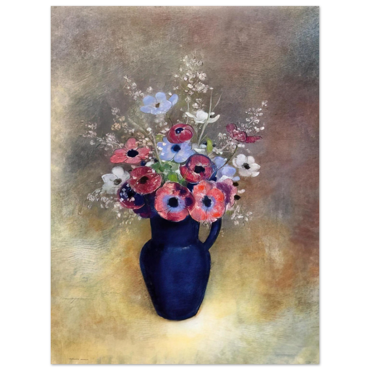 Odilon Redon - ANEMONES IN A JUG  75x100 cm / 30x40inches Fine Art Poster