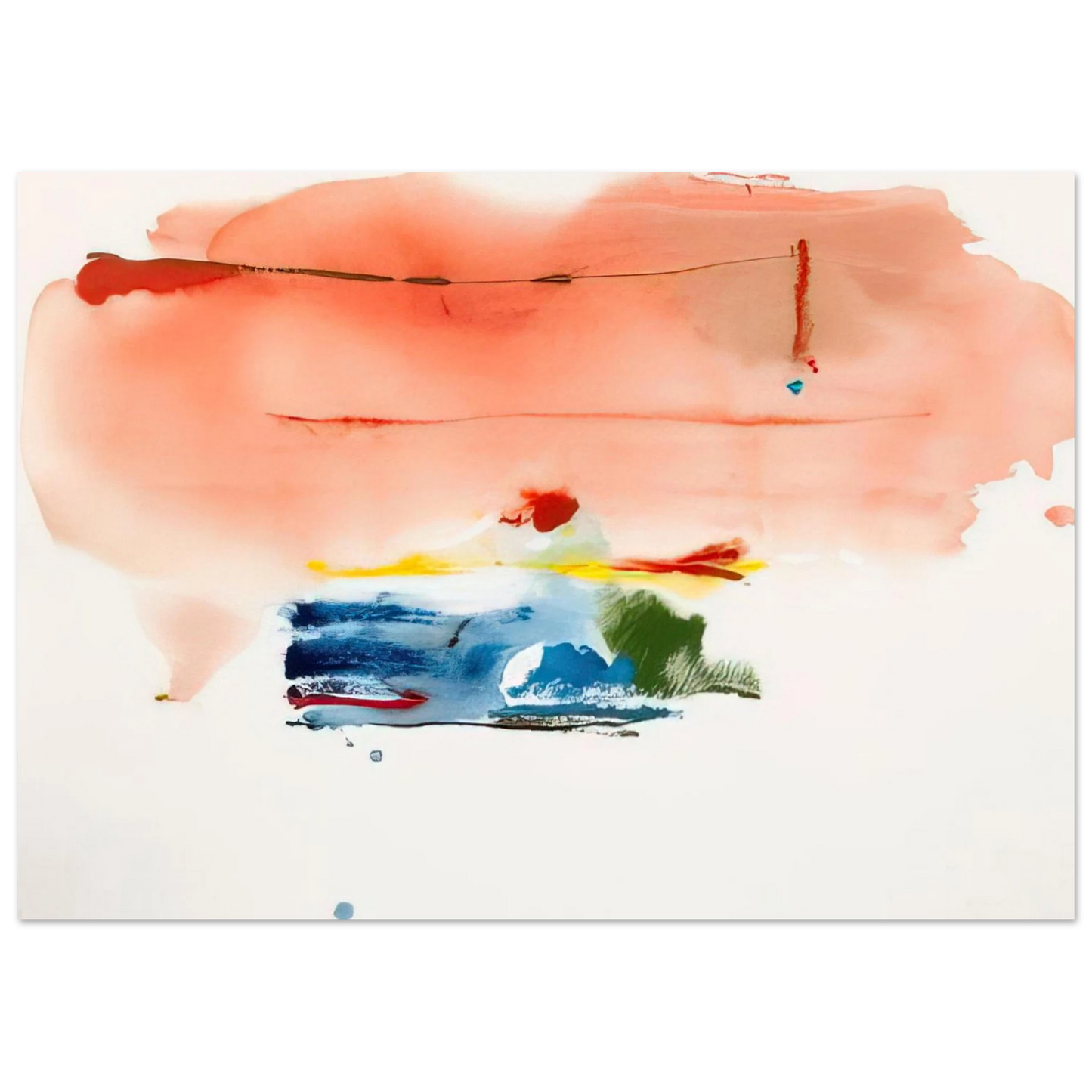 Helen Frankenthaler - Santa Fe II - 1986 Wall art - 20x25 cm / 8x10 inches - Premium Wooden Framed Poster With Fine Art Paper-canvas - White frame