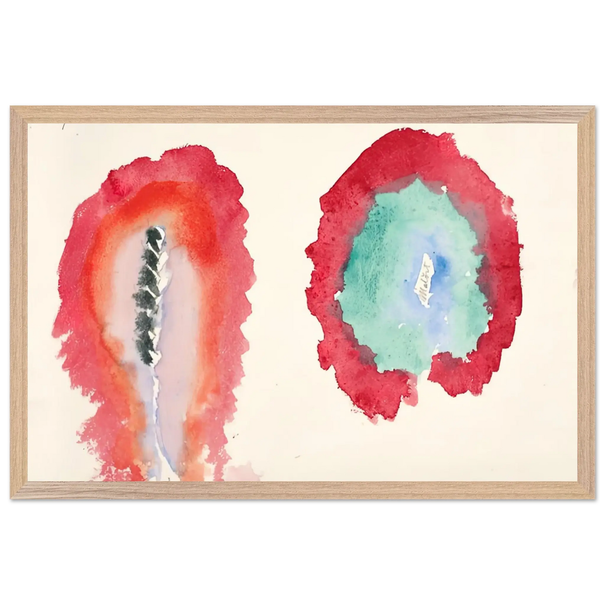 Hilma af Klint - WHEAT AND WORMWOOD 1922 Wall art - 20x25 cm / 8x10 Inches - Premium Wooden Framed Poster With Fine Art Paper - Wood frame