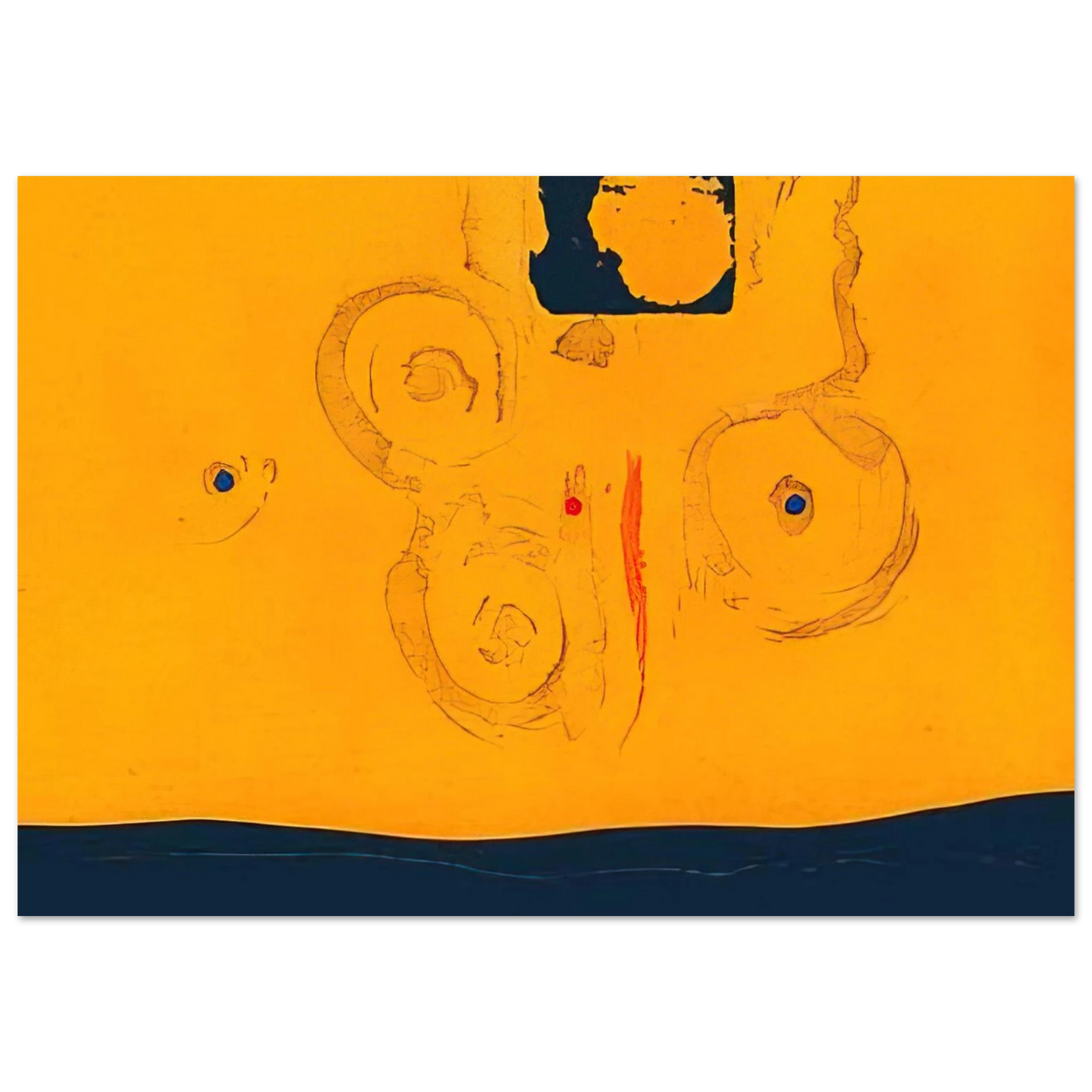 Helen Frankenthaler - Plaza Real - 1988 Wall art - A2 (42 x 59.4  cm) - Premium Wooden Framed Poster With Fine Art Paper-canvas - Black frame