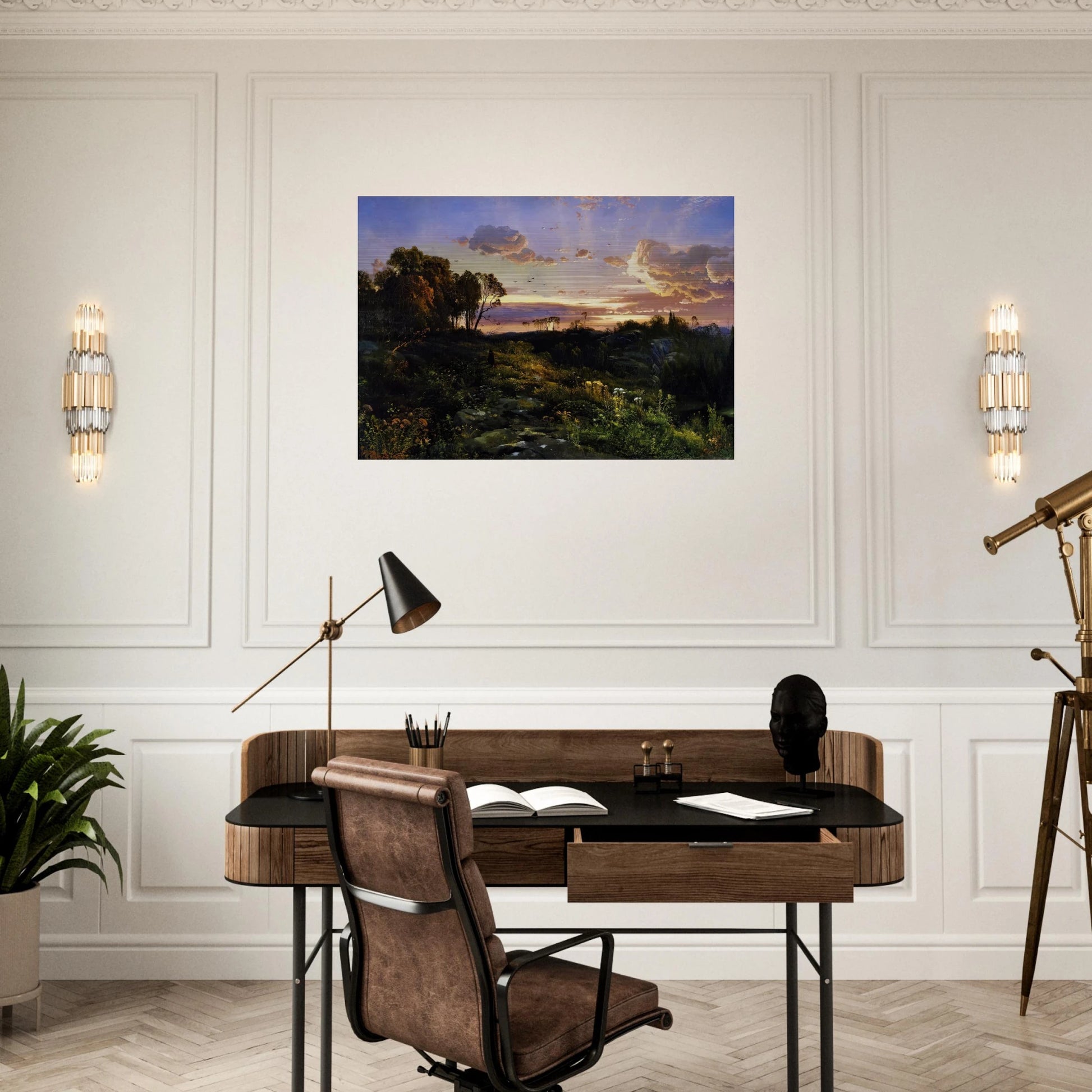 Dusk Wings - Thomas Moran Brushed Aluminum Print - 70x100 cm / 28x40 inches | Thomas Moran Aluminum Print | Thomas Moran Prints