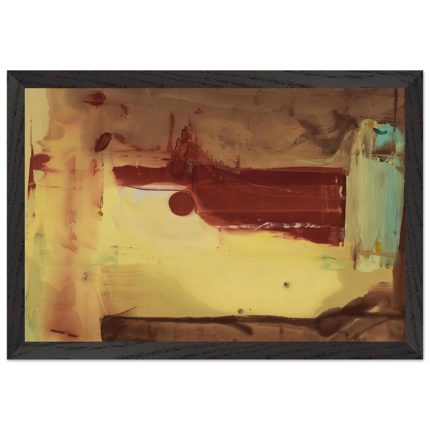 Helen Frankenthaler - Desert Pass - 1976 Wall art - 45x60 cm / 18x24 inches - Premium Wooden Framed Poster With Fine Art Paper-canvas - Black frame