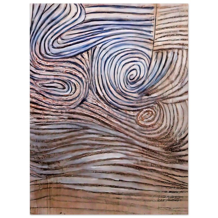 Victor Pasmore - SPIRAL MOTIF IN WHITE BLACK AND INDIGO 1951  75x100 cm / 30x40inches Fine Art Poster