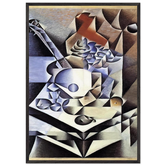 STILL LIFE WITH FLOWERS 1912 - Juan Gris 70x100 cm / 28x40 inches Framed Art Print – Black Wooden Frame