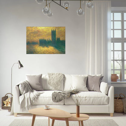 Houses of Parliament - claude monet Brushed Aluminum Print - 70x100 cm / 28x40 inches | claude monet Aluminum Print | claude monet Prints