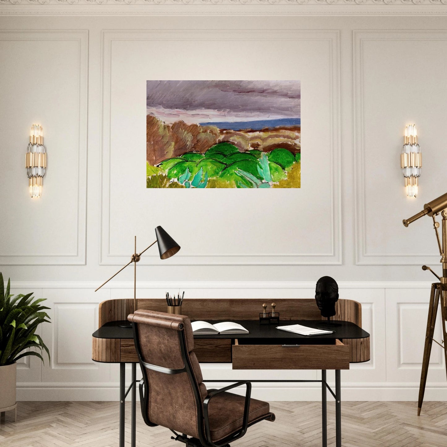 CAGNES LANDSCAPE IN STORMY WEATHER 1917 - Henri Matisse Brushed Aluminum Print - 70x100 cm / 28x40 inches | Henri Matisse Aluminum Print | Henri Matisse Prints