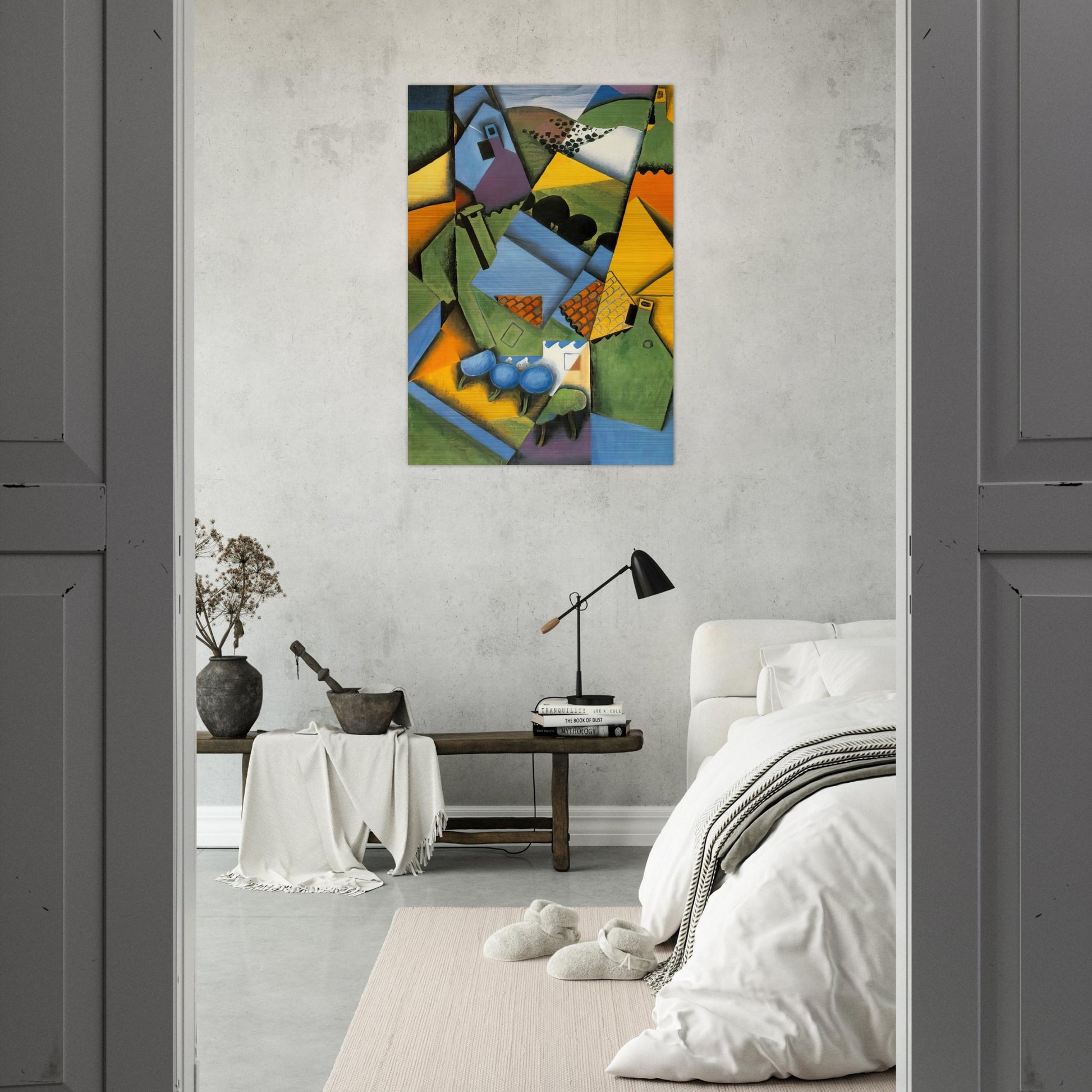 LANDSCAPE WITH HOUSE AT CERET 1913 - Juan Gris Brushed Aluminum Print - 70x100 cm / 28x40 inches | Juan Gris Aluminum Print | Juan Gris Prints