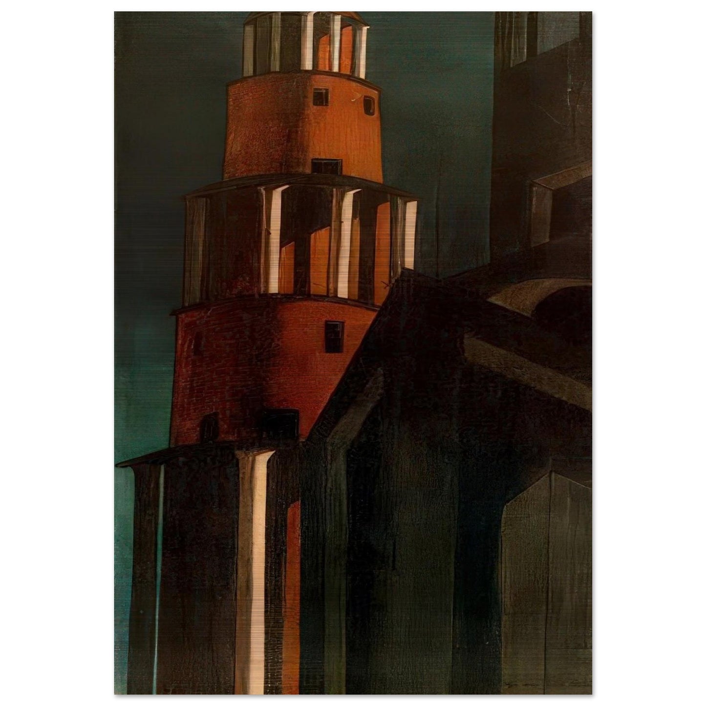 THE TOWER - Giorgio de Chirico Brushed Aluminum Print - 70x100 cm / 28x40 inches | Giorgio de Chirico Aluminum Print | Giorgio de Chirico Prints
