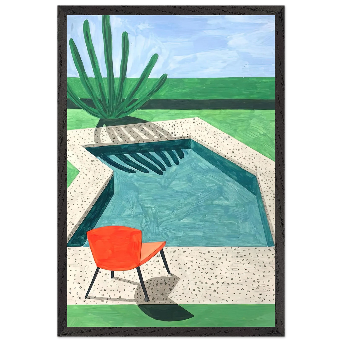 David Hockney - David Hockney Wall art - 15x20 cm / 6x8 inches - Premium Wooden Framed Poster With Fine Art Paper-canvas - Wood frame