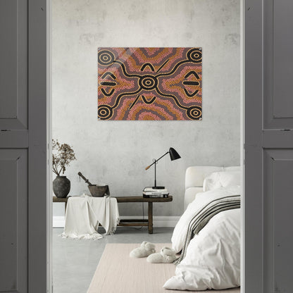 Untitled - 1980 - Clifford Possum Tjapaltjarri Acrylic Print - 70x100 cm / 28x40″ inches