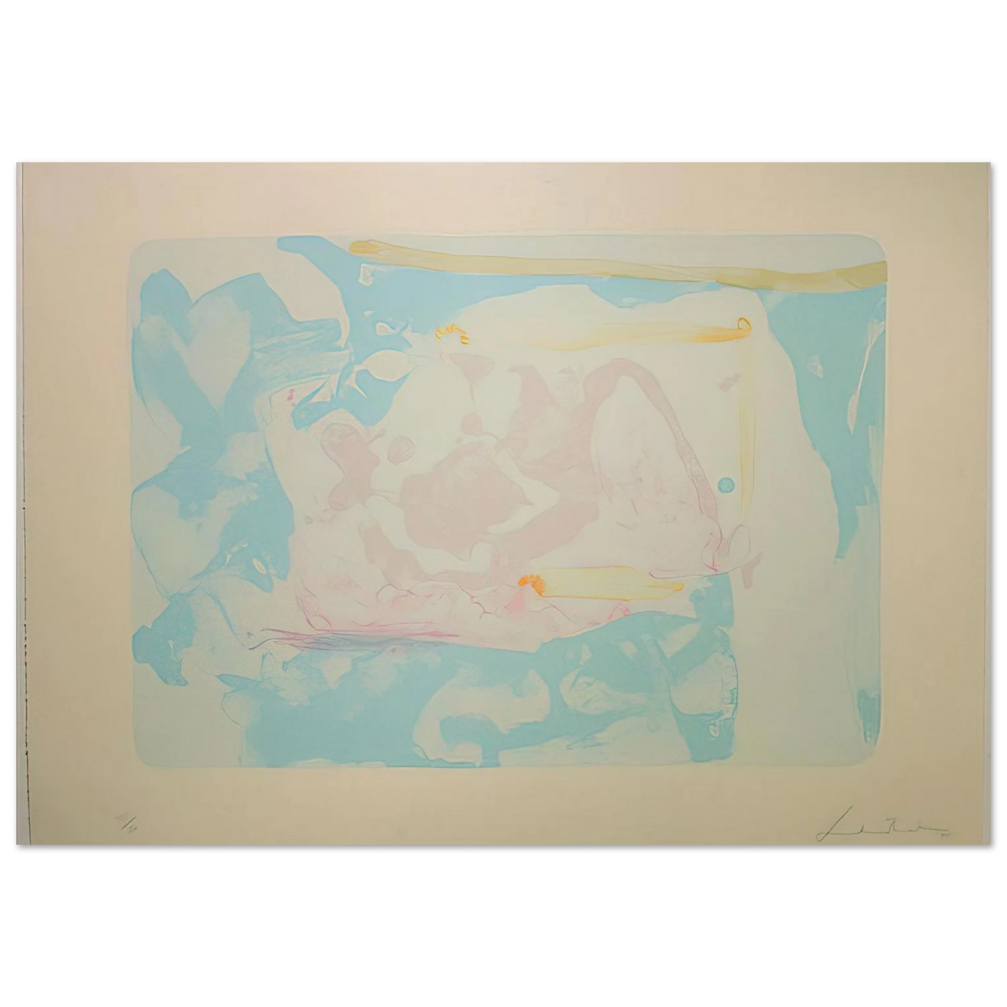 Helen Frankenthaler - Reflections III - 1995 Wall art - 15x20 cm / 6x8 inches - Premium Wooden Framed Poster With Fine Art Paper-canvas - Black frame