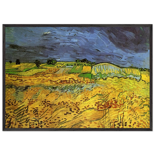 The Fields - Vincent van Gogh 70x100 cm / 28x40 inches Framed Art Print – Black Wooden Frame