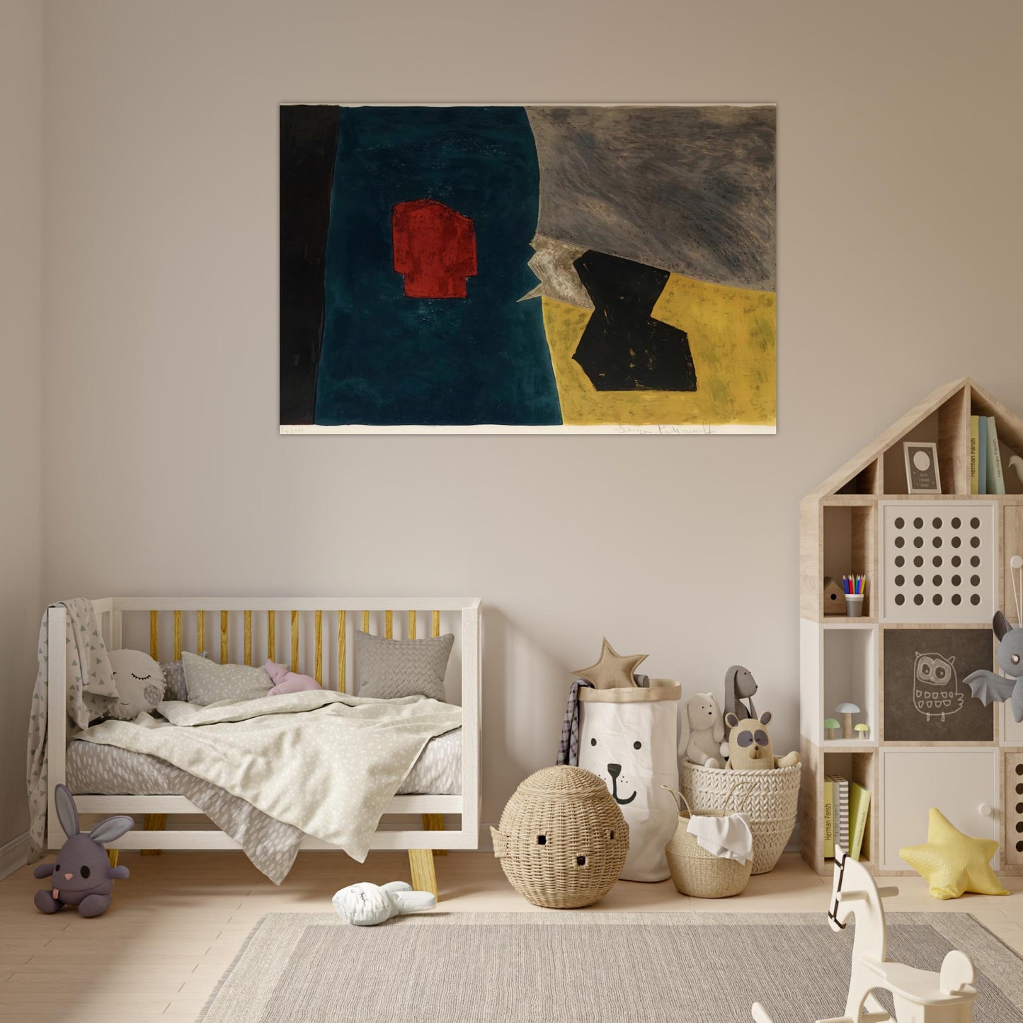 Composition bleue, jaune et grise - 1958 - Serge Poliakoff Art Prints - 100x150 cm / 40x60″ inches | Serge Poliakoff Poster | Serge Poliakoff Prints