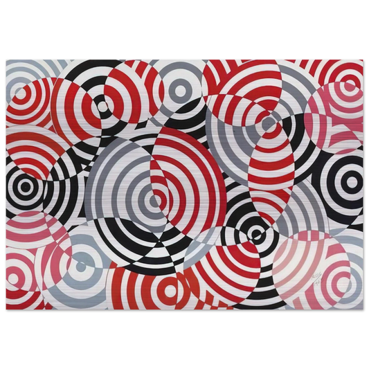 Interférences en rouge et gris No. 640 - 1963 - Antonio Asis Brushed Aluminum Print - 70x100 cm / 28x40 inches | Antonio Asis Aluminum Print | Antonio Asis Prints