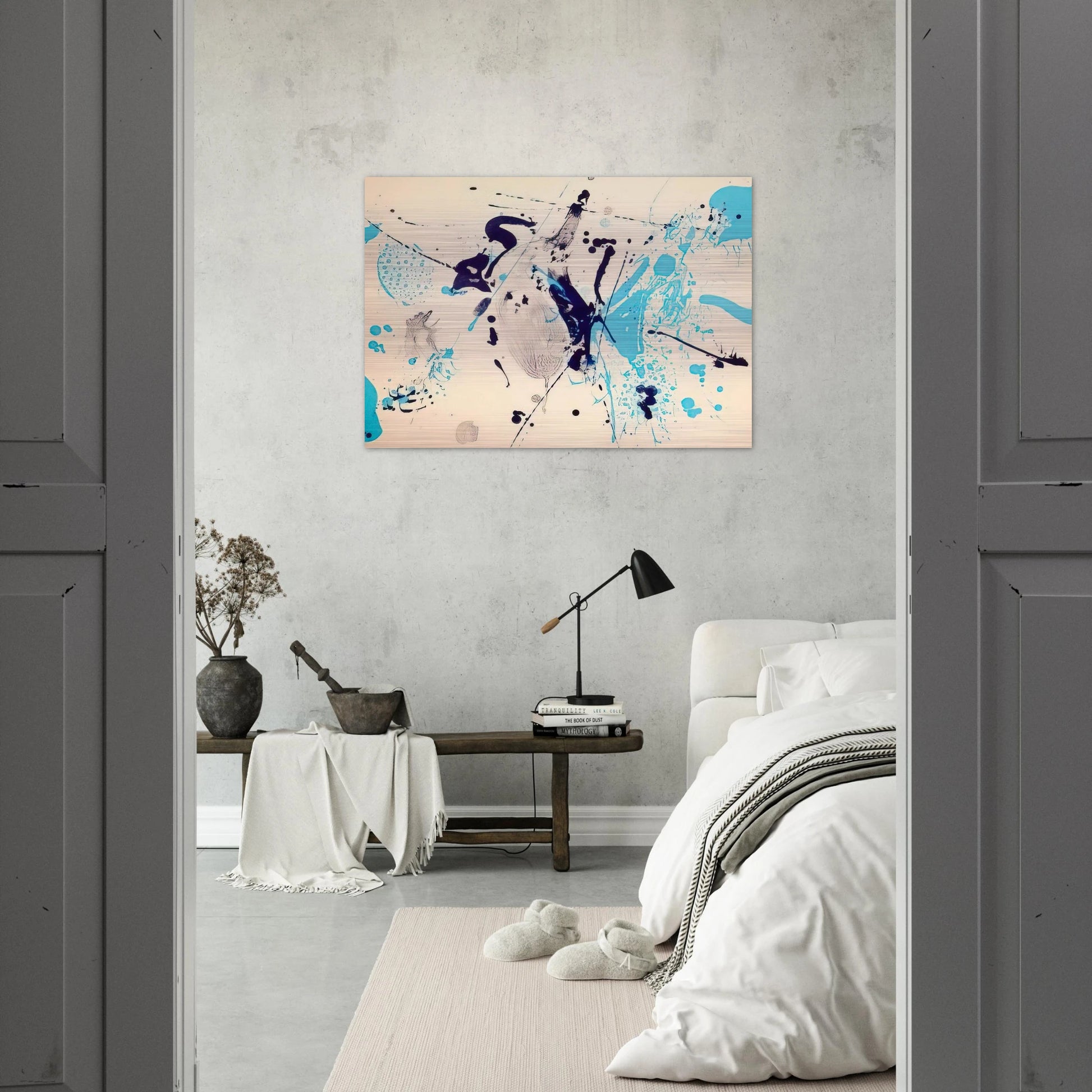 Blue Violet - Sam Francis Brushed Aluminum Print - 70x100 cm / 28x40 inches | Sam Francis Aluminum Print | Sam Francis Prints