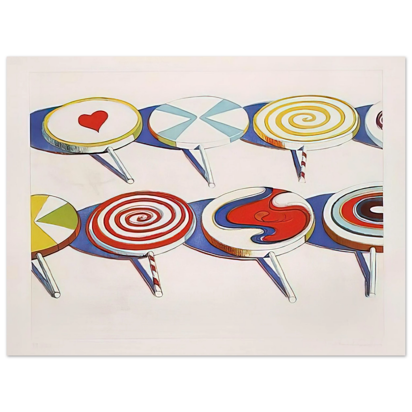 Wayne Thiebaud - Big Suckers - 1971 Wall Art - 21x29.7 cm / 8x12" - Fine Art Poster - -