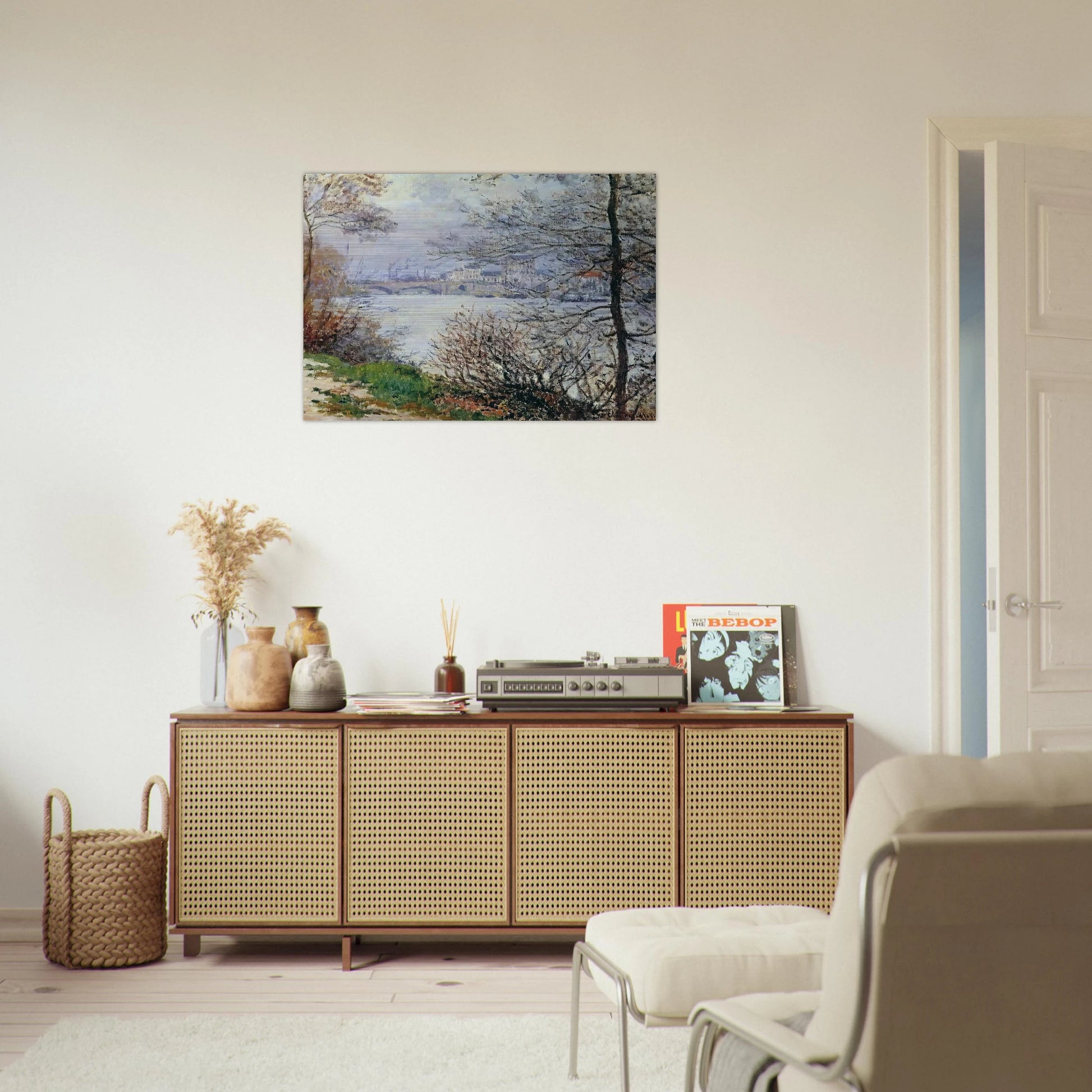 The Banks of the Seine, Ile de la Grande-Jatte - claude monet Brushed Aluminum Print - 70x100 cm / 28x40 inches | claude monet Aluminum Print | claude monet Prints