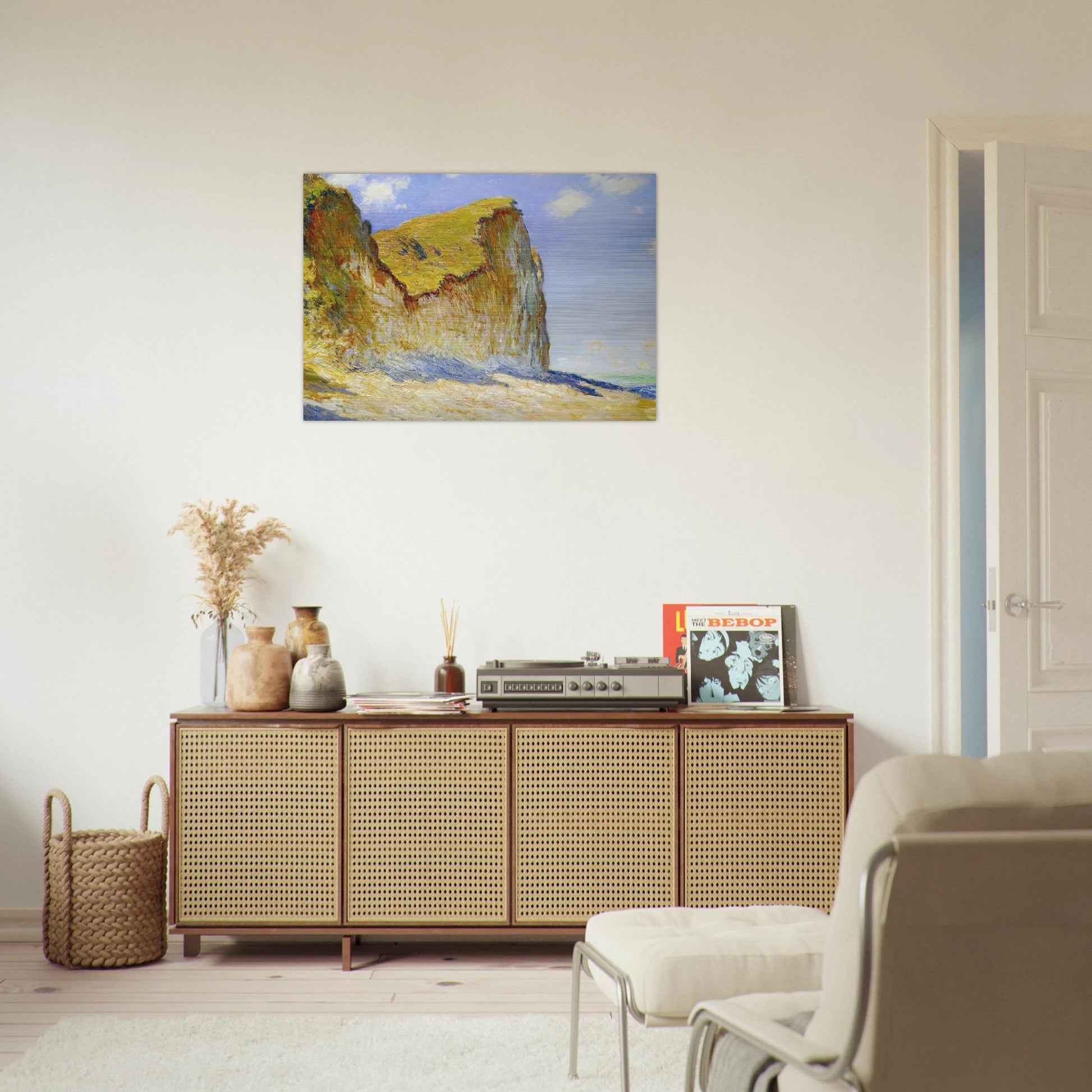 Cliffs near Pourville - claude monet Brushed Aluminum Print - 70x100 cm / 28x40 inches | claude monet Aluminum Print | claude monet Prints