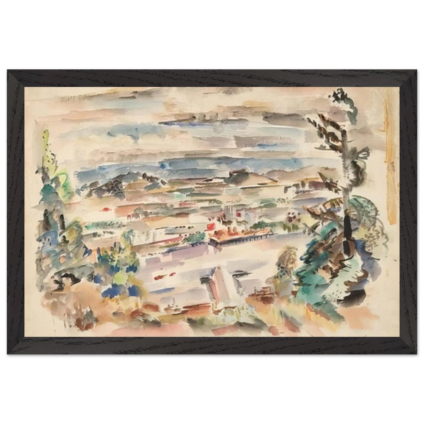 Mark Rothko - Untitled - 1929 Wall Art - 21x29.7 cm / 8x12" - Premium Wooden Framed Poster With Fine Art Paper-canvas - Black frame