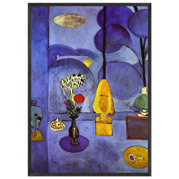 THE BLUE WINDOW 1911 - Henri Matisse 70x100 cm / 28x40 inches Framed Art Print – Black Wooden Frame