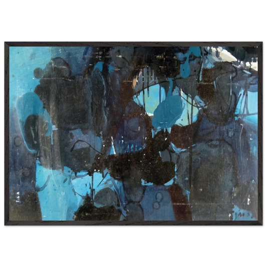 Untitled - 1950 N5 - Jiro Yoshihara 70x100 cm / 28x40 inches Framed Art Print – Black Wooden Frame