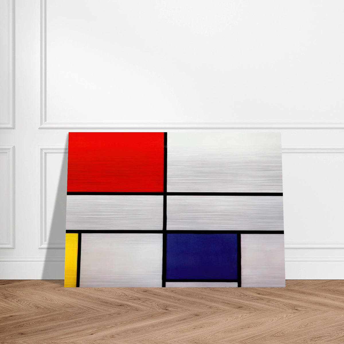 Composition C No.III with Red, Yellow and Blue - Piet Mondrian Brushed Aluminum Print - 70x100 cm / 28x40 inches | Piet Mondrian Aluminum Print | Piet Mondrian Prints