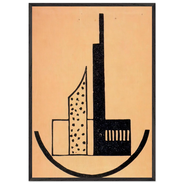 The storm - Laszlo Moholy-Nagy 70x100 cm / 28x40 inches Framed Art Print – Black Wooden Frame