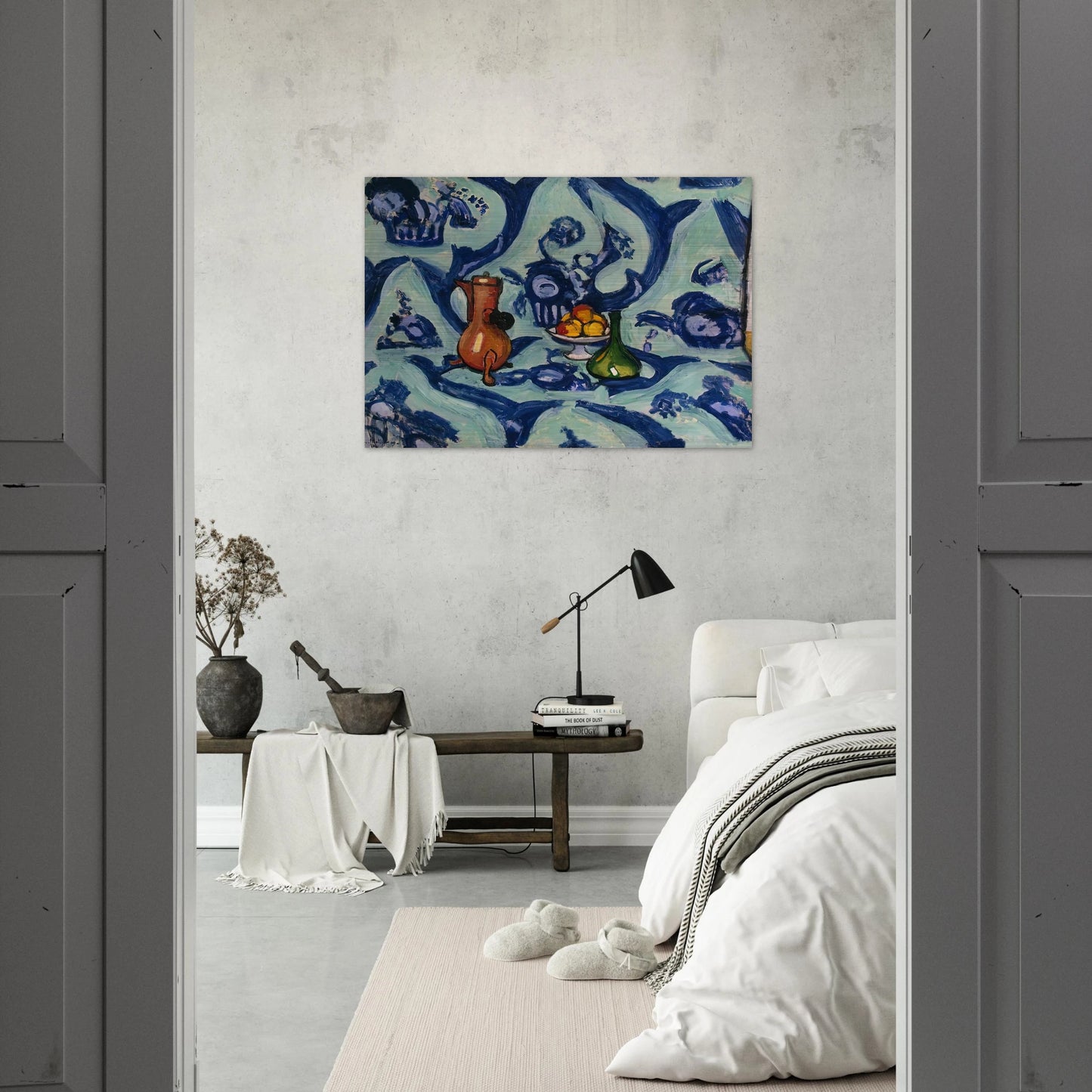 STILL LIFE WITH BLUE TABLECLOTH 1906 - Henri Matisse Brushed Aluminum Print - 70x100 cm / 28x40 inches | Henri Matisse Aluminum Print | Henri Matisse Prints